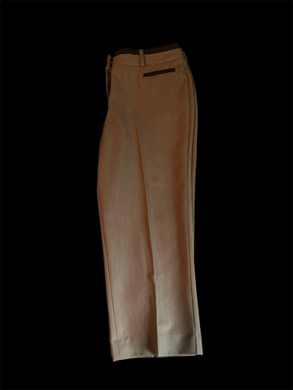 Larry Levine Womens Tan Dress Pants with Dark Trim Size 8